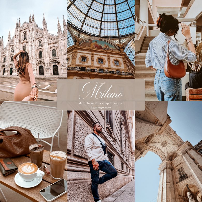 Pack Milano: foto modificate con i preset, dal Duomo alla Galleria